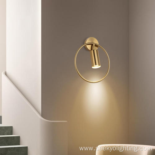 Gold Ring Decoration Spotlight Wall Lamp